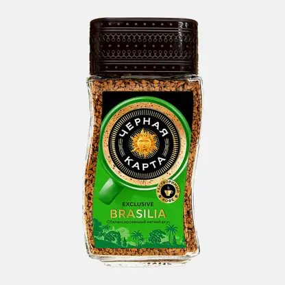 Кофе растворимый Черная карта Exclusive Brasillia Натуральный 95г