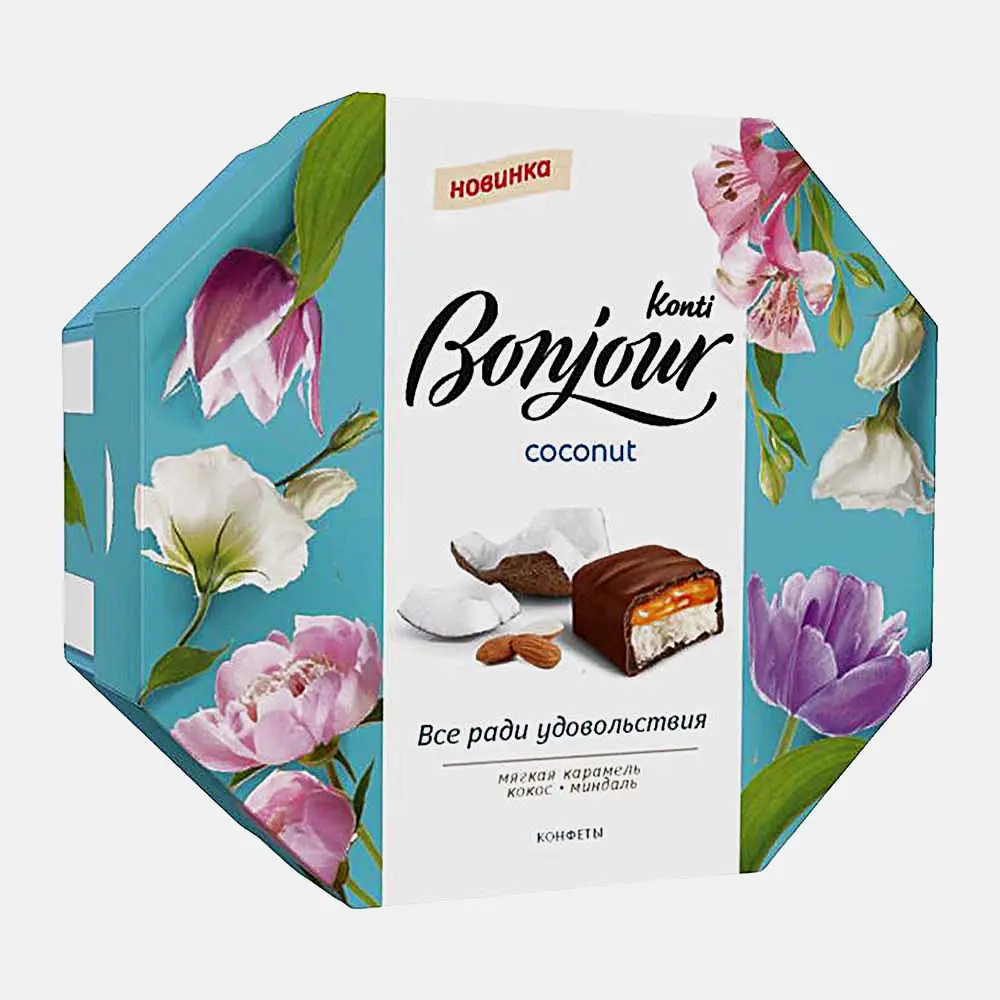 Конфеты Шоколад и кокос Bonjour Konti 150г Конфеты Шоколад и кокос Bonjour Konti 150г
