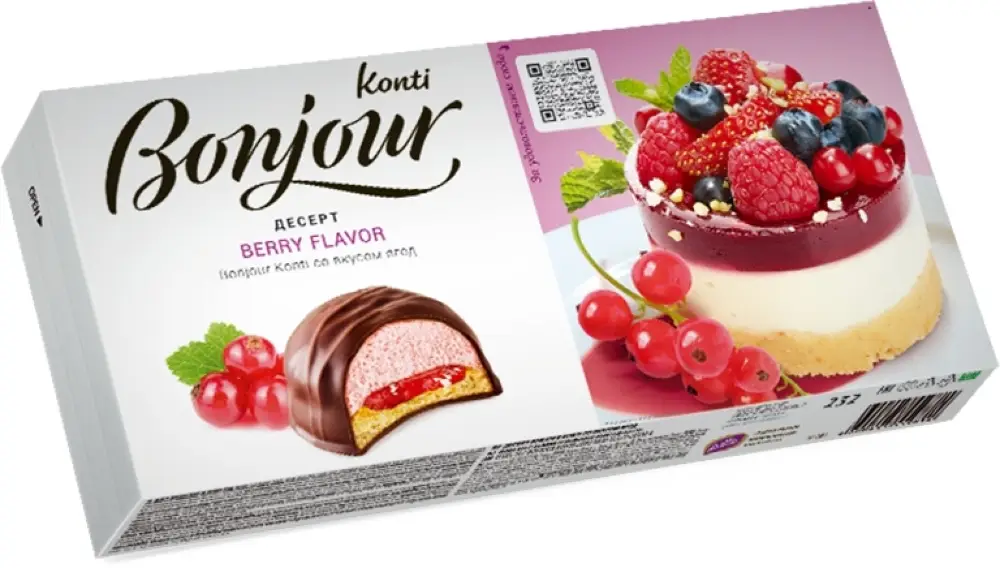 Изображение товара Десерт Bonjour Konti Souffle со вкусом ягод 232г