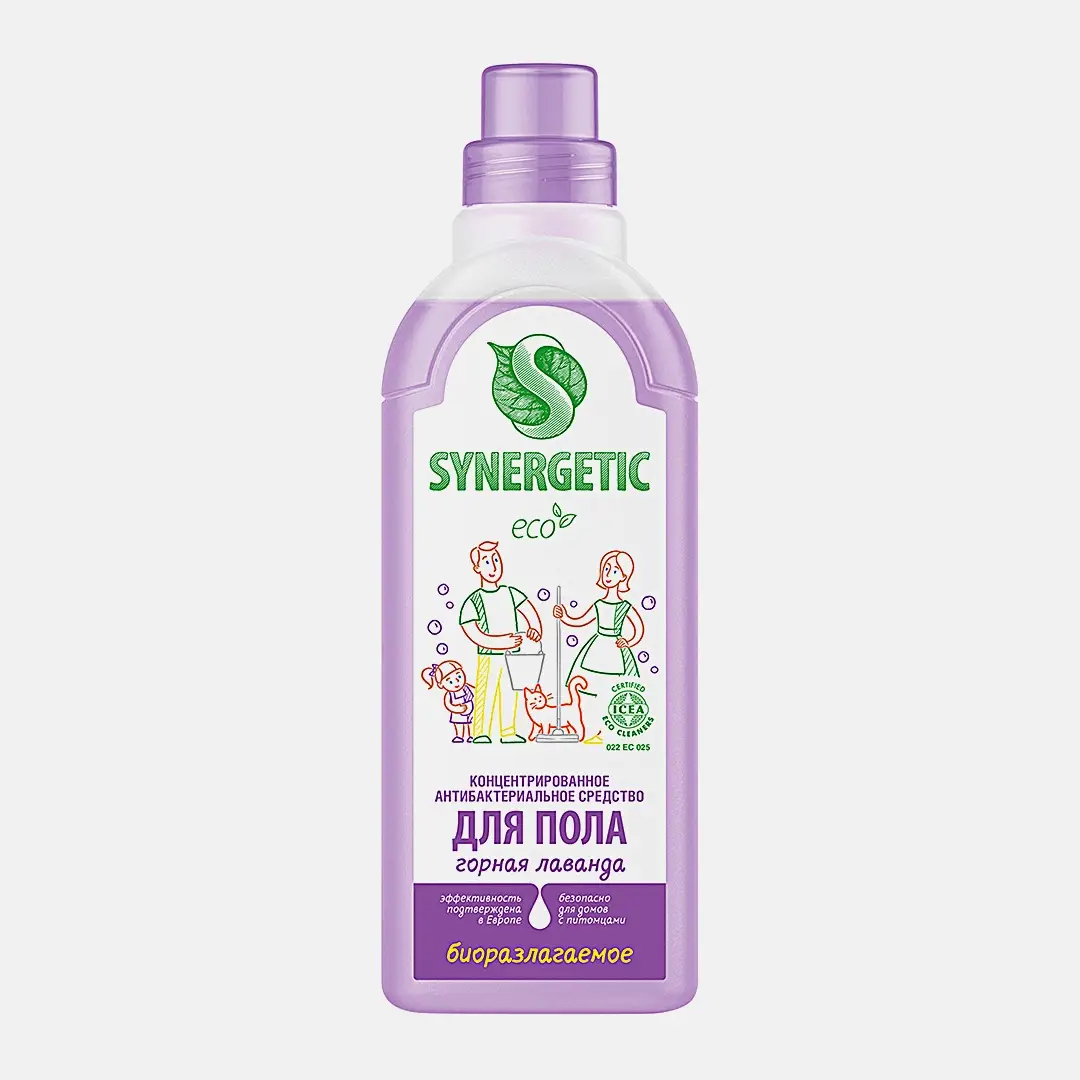 Изображение товара Средство для мытья полов Synergetic Горная лаванда 750 мл биоразлагаемое