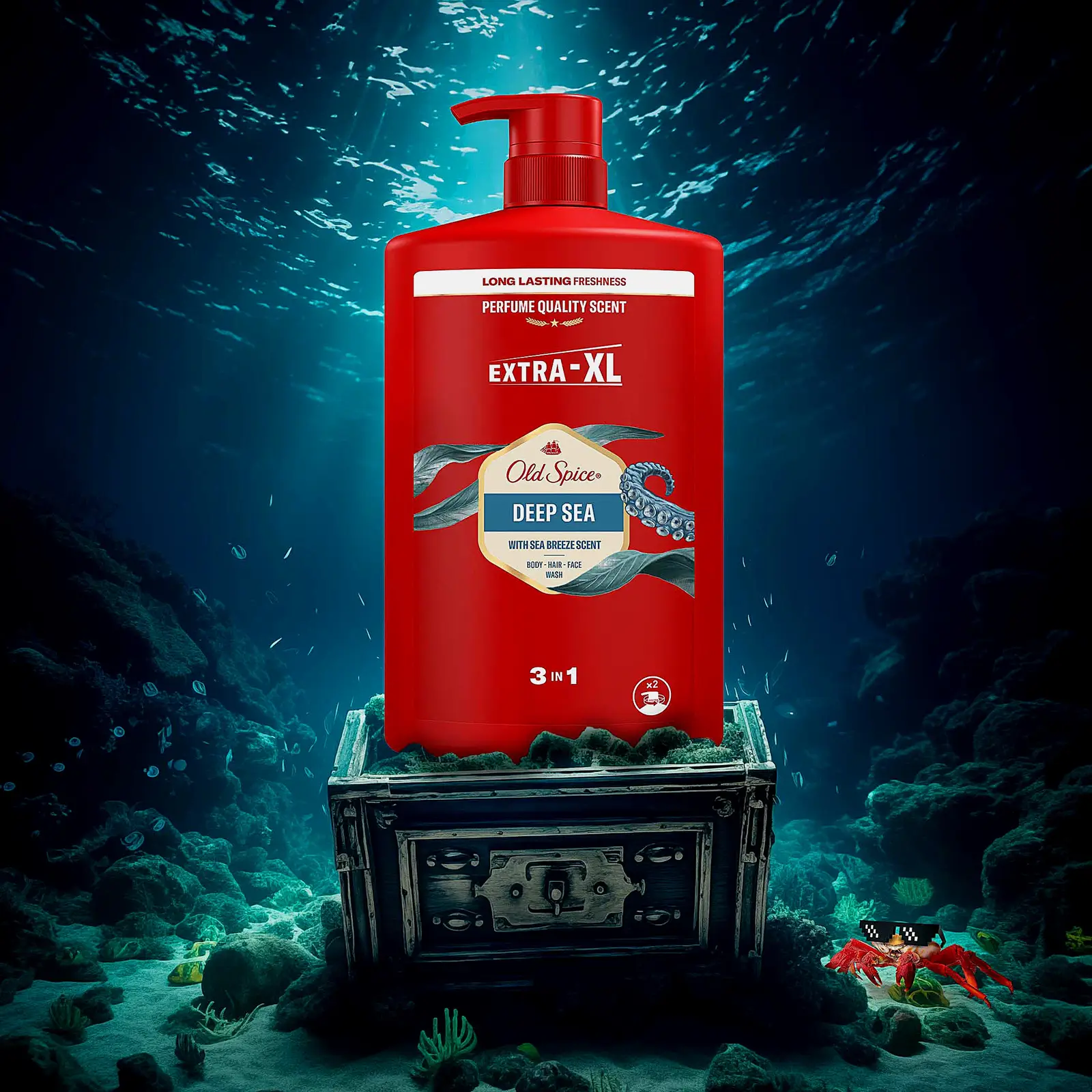 Гель для душа + Шампунь Old Spice Deep Sea 3в1 1л - фото 4