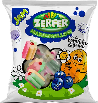 Маршмеллоу со вкусом черники и дыни Zerfer Jam 90г