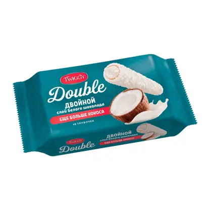 Изображение товара Вафельные трубочки Twiggy Double кокос в белом шоколаде 185г