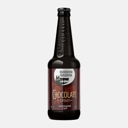 Пивной напиток Волковская пивоварня Chocolate Staut темный осветленный нефильтрованный пастеризованный 6.5% 450мл