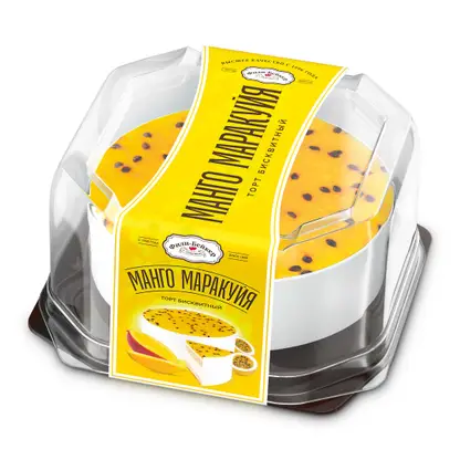 Изображение товара Торт бисквитный Манго-маракуйя 530г