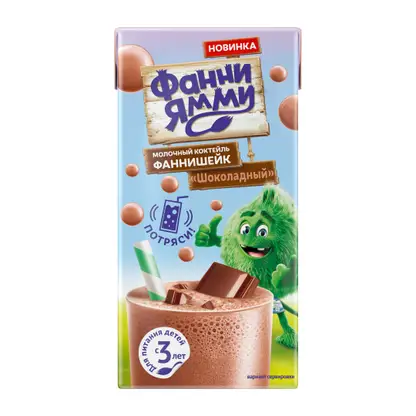 Изображение товара Молочный шоколадный коктейль Фаннишейк Фанни Ямми 170мл