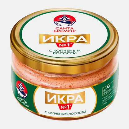 Икра мойвы Санта Бремор с копченым лососем 180г