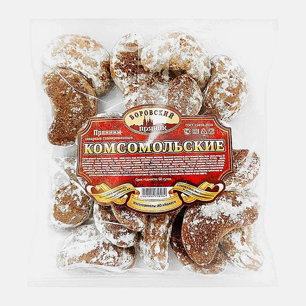 Изображение товара Пряники Колос Комсомольские заварные глазированные 400г Изображение товара Пряники Колос Комсомольские заварные глазированные 400г