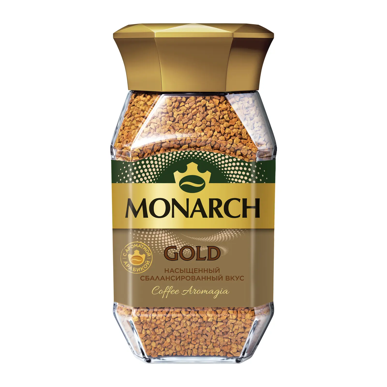 Изображение товара Кофе растворимый Monarch Gold натуральный 95г Jacobs - насыщенный аромат и балансированный вкус