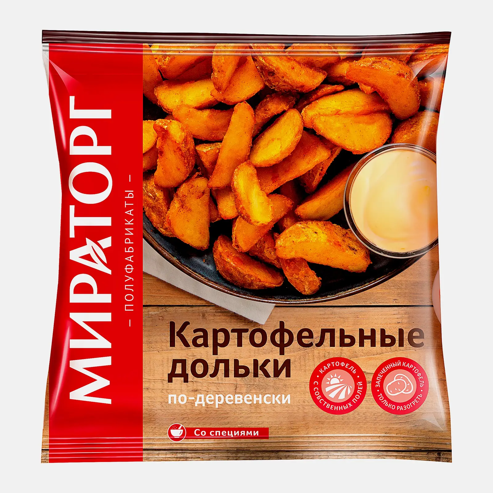 Изображение товара Картофельные дольки Мираторг с кожей по-деревенски быстрозамороженные 400г