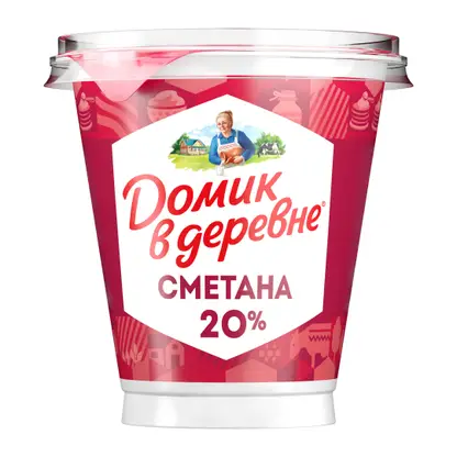 Изображение товара Сметана Домик в деревне 20% 300г натуральный продукт для вкусных блюд