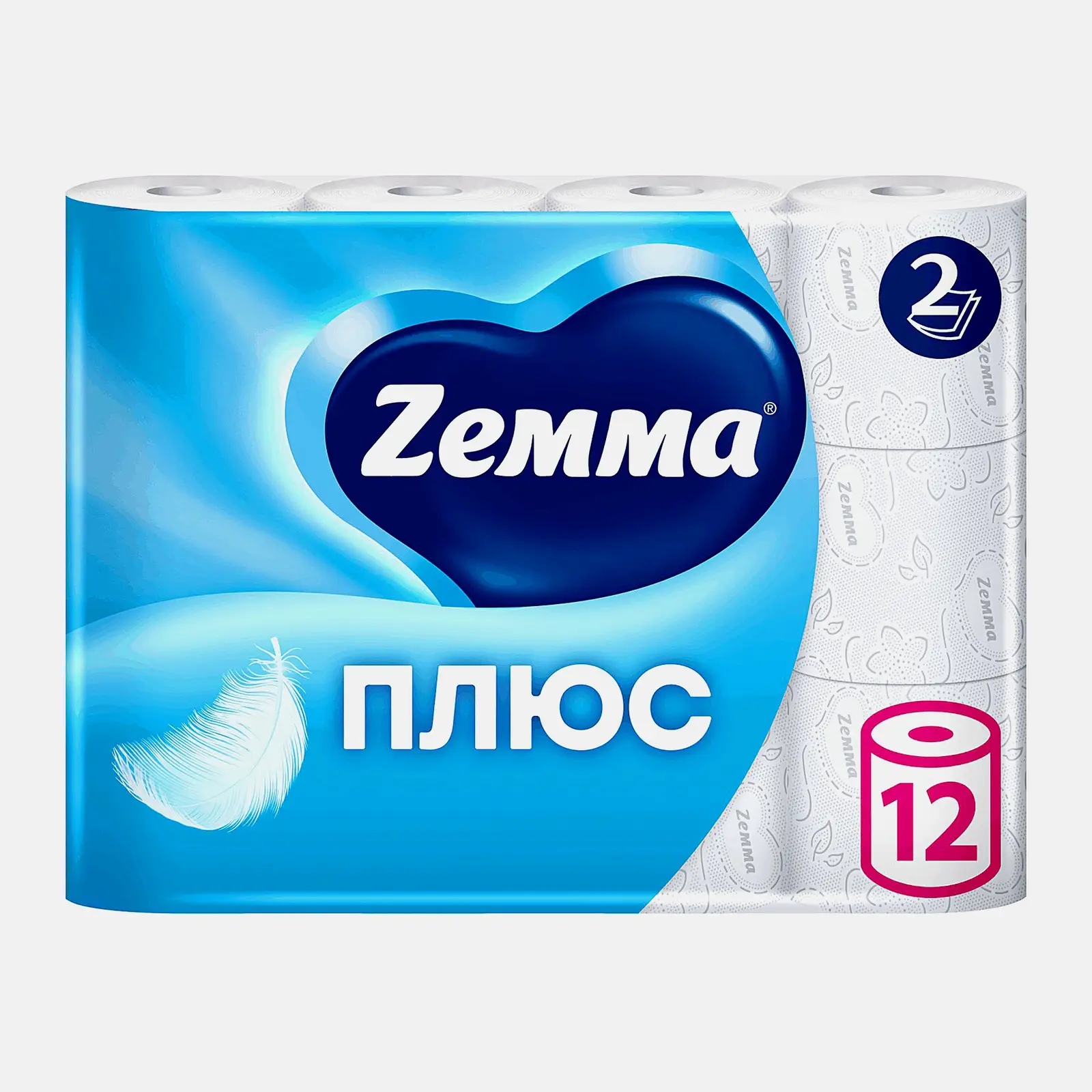 Туалетная бумага Zewa Плюс без аромата 2 слоя 12 рулонов в ассортименте