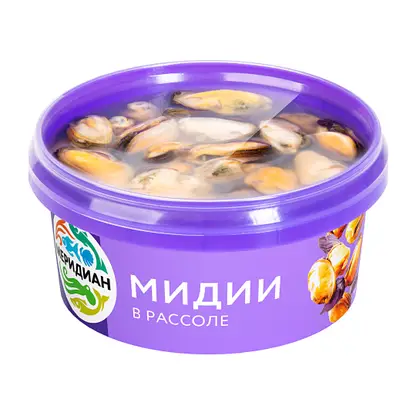 Изображение товара Мидии Меридиан в рассоле 180г