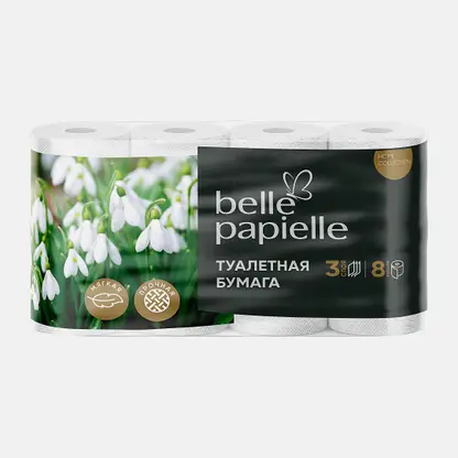 Туалетная бумага Belle Papielle 3 слоя 8 рулонов