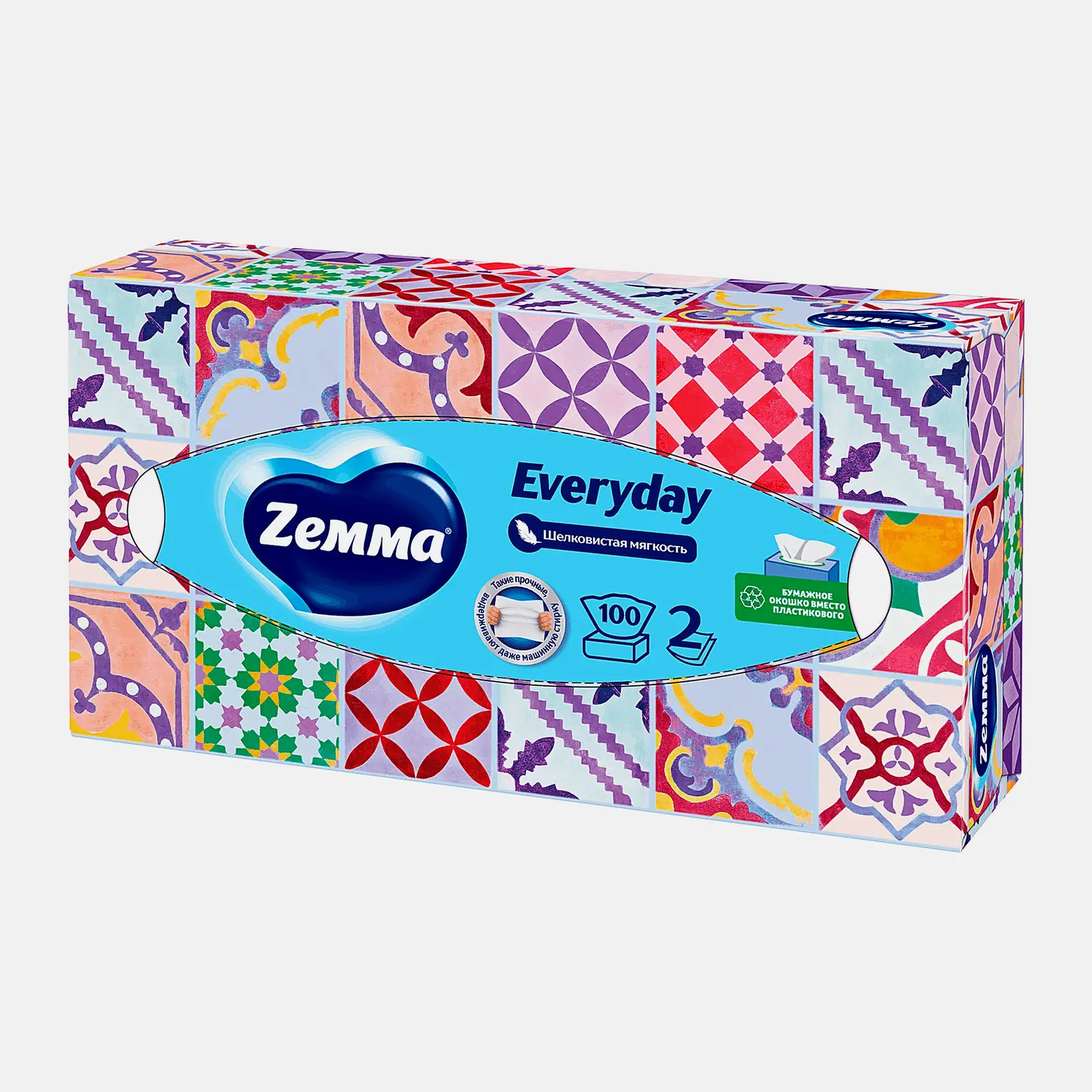 Салфетки бумажные Zewa Everyday 2 слоя 100шт в ассортименте - фото 7