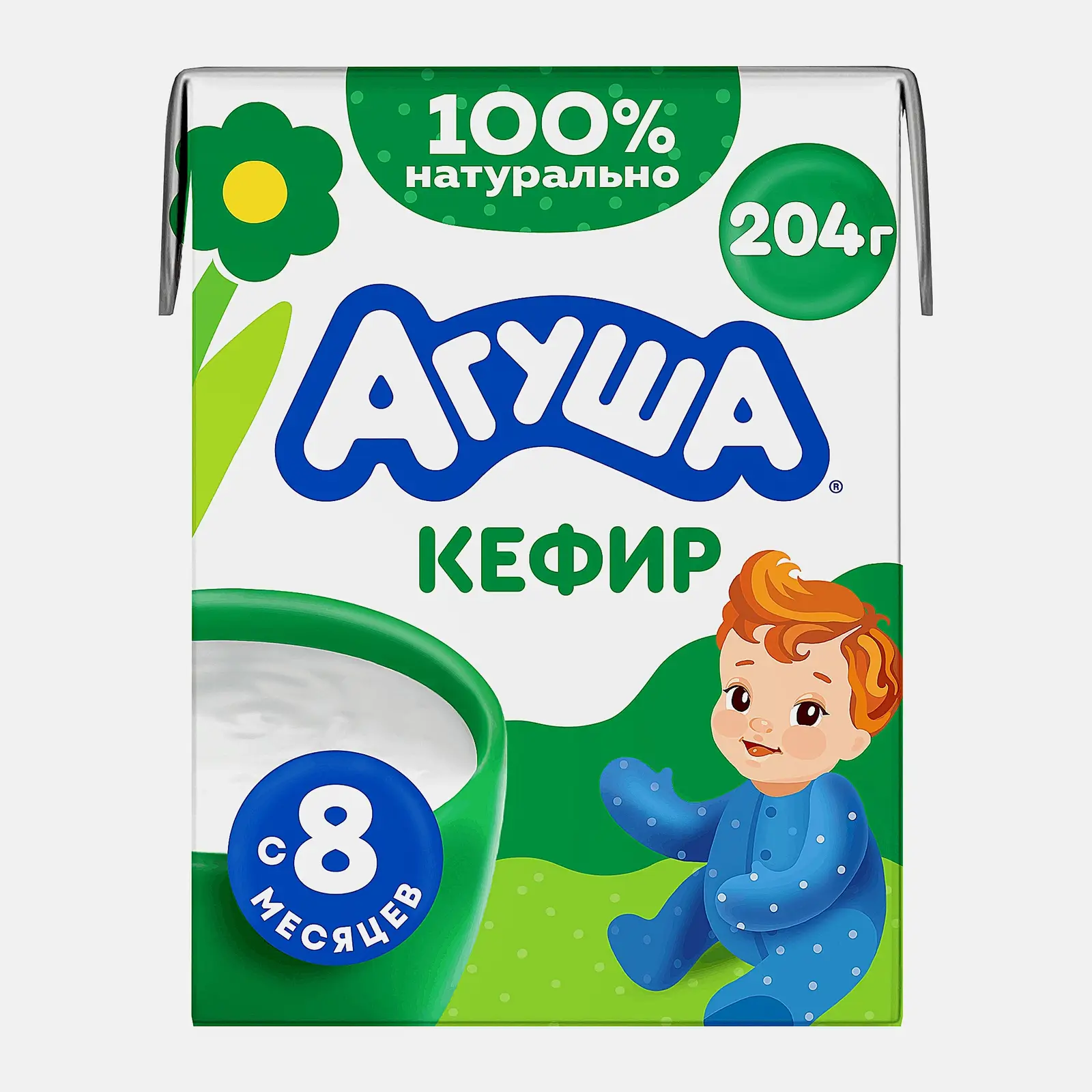 Изображение товара Кефир Агуша 3.2% 204мл