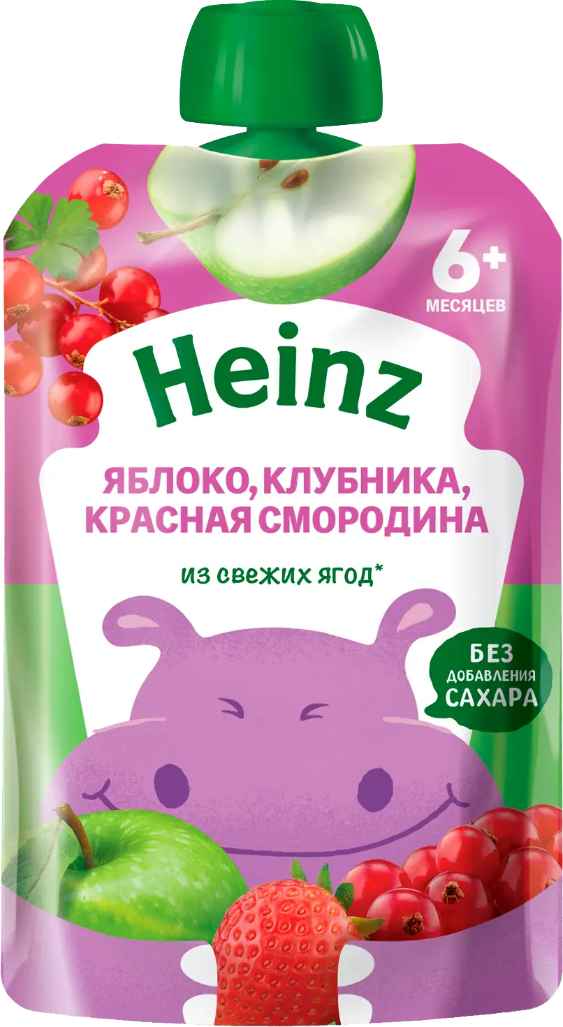 Пюре Heinz яблоко клубника и красная смородина с 6 мес 90г — в каталоге на  сайте сети Магнит | Краснодар