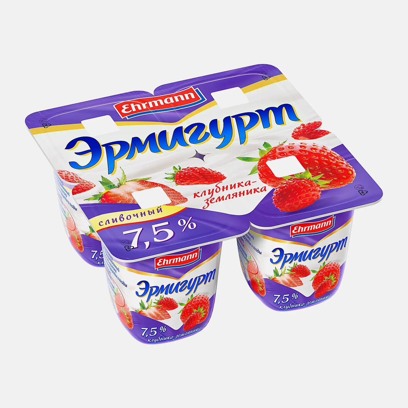 Продукт йогуртный Эрмигурт Клубника земляника 7.5% 100г - фото 2