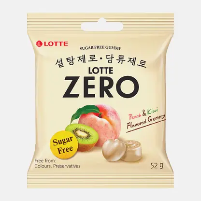 Жевательный мармелад со вкусом персика и киви Lotte Zero 52г