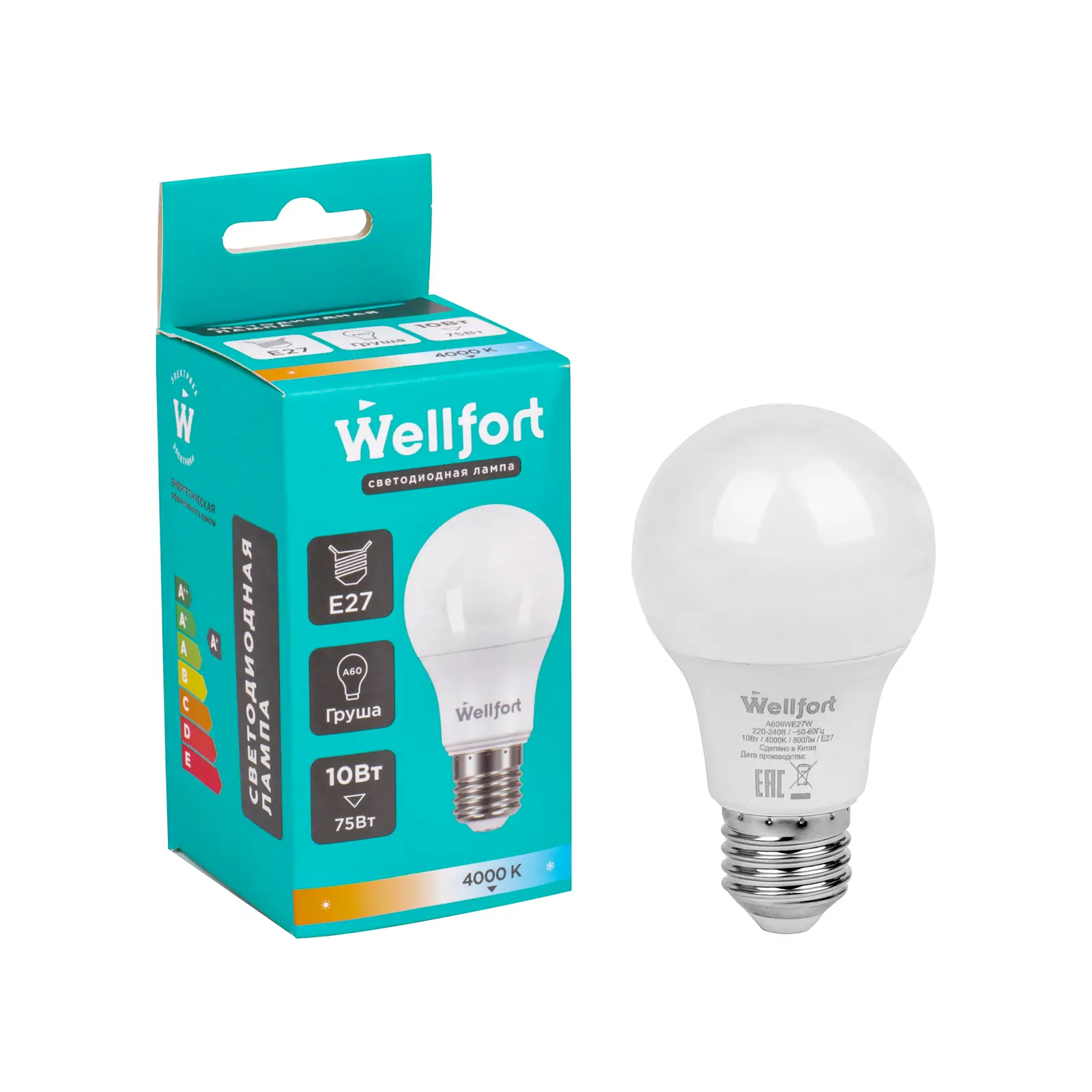 Изображение товара Лампа Wellfort светодиодная груша 10Вт Е27 холодный