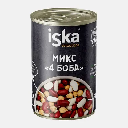 Консервированный микс 4 боба Iska 400г