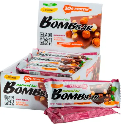 Изображение товара Протеиновый батончик Bombbar Шоколад и фундук 60г