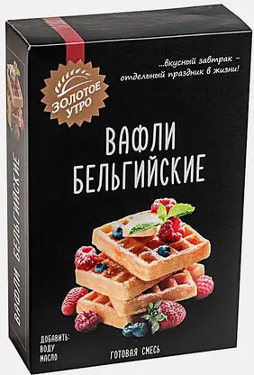 Смесь для выпечки Золотое утро Вафли Бельгийские 400г