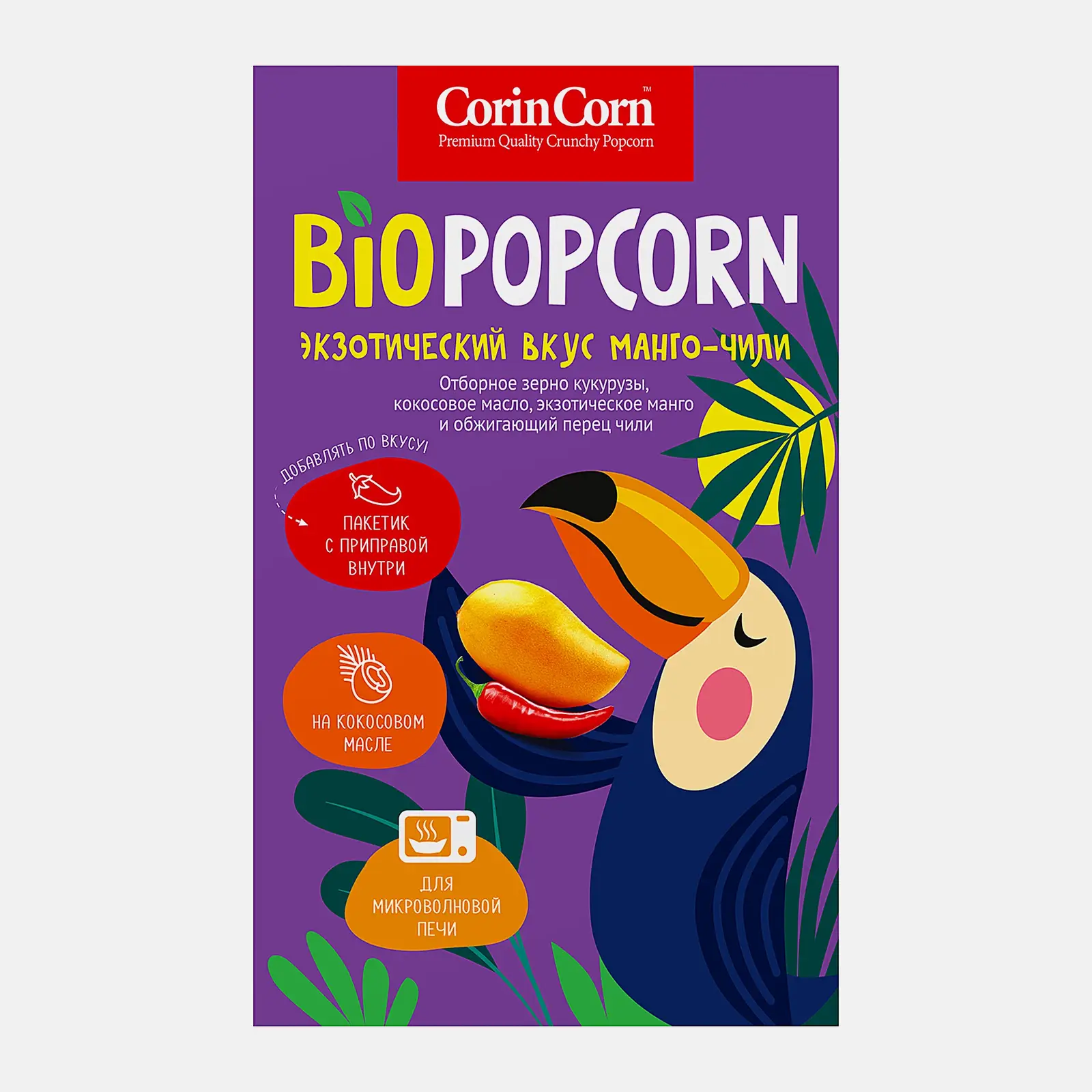 Попкорн со вкусом манго-чили Corincorn Bio Popcorn 105г Попкорн со вкусом манго-чили Corincorn Bio Popcorn 105г