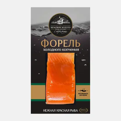 Форель холодного копчения филе-кусок на коже Красное золото 150г