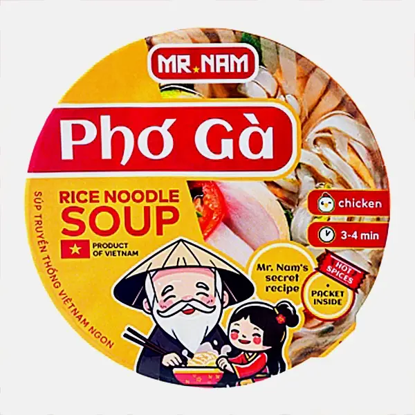 Изображение товара Рисовая лапша быстрого приготовления Pho Ga со вкусом курицы 65г Mr.Nam