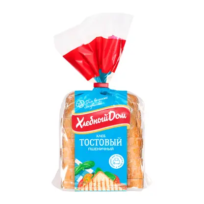 Изображение товара Хлеб Тостовый пшеничный нарезанный Хлебный дом 350г
