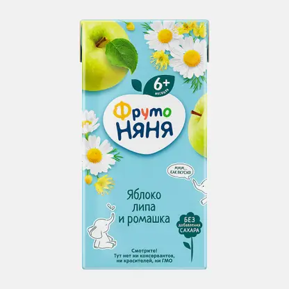 Напиток Яблоко с липой и ромашкой с 6 месяцев Фрутоняня 200мл