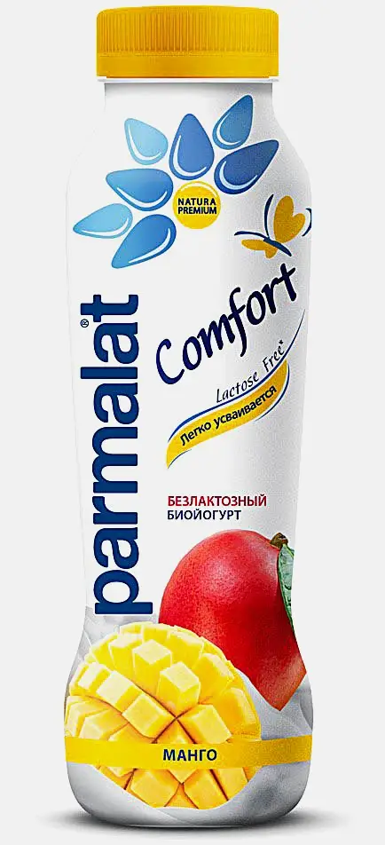 Изображение товара Биойогурт Parmalat Comfort Манго 1.5% 290г натуральный вкус полезный
