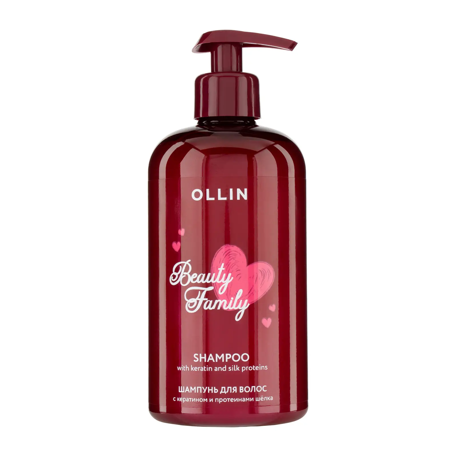 Шампунь для волос Ollin Beauty Family кератин и протеины шёлка 500мл