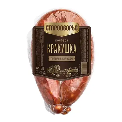 Изображение товара Колбаса Кракушка пряная с сальцем полукопченая Стародворье 300г
