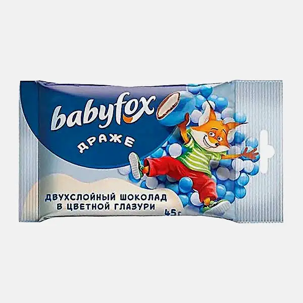 Изображение товара Драже двухслойное шоколадное Babyfox 45г яркое и вкусное лакомство