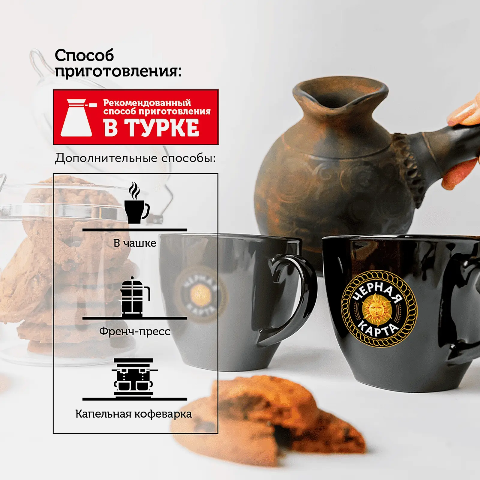 Кофе молотый Черная Карта для турки 250г - фото 5