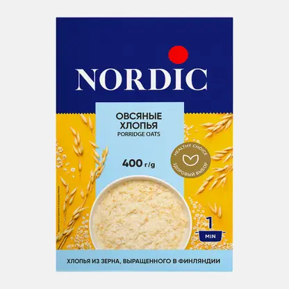 Овсяные хлопья Nordic 400г