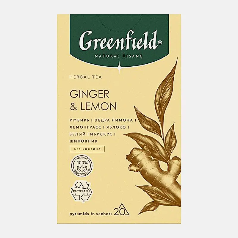 Чайный напиток имбирь-лимон Greenfield Natural Tisane 20пак