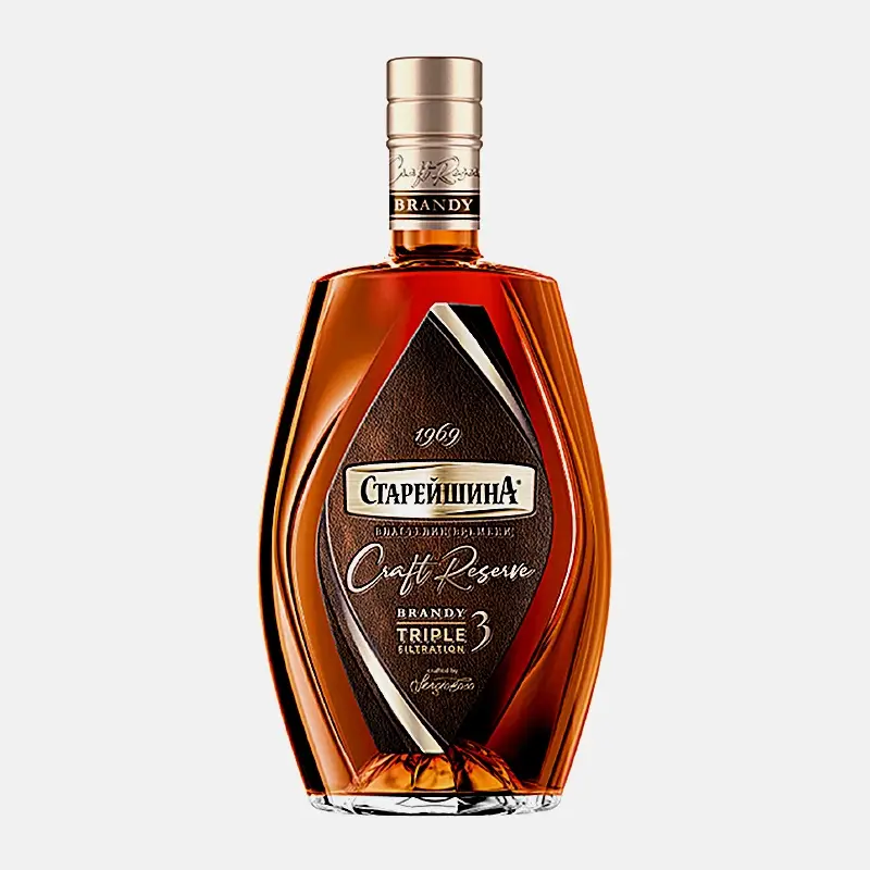 Изображение товара Бренди Старейшина 40 процентов 500 мл стеклянная бутылка