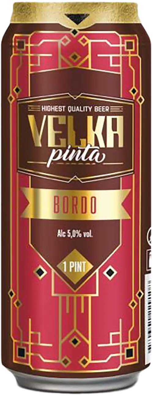 Изображение товара Пиво Velka Pinta Bordo темное фильтрованное 4.2% 568мл