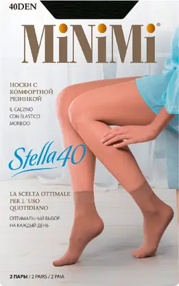 Изображение товара Носки женские Мinimi Stella 40 черные 2 пары