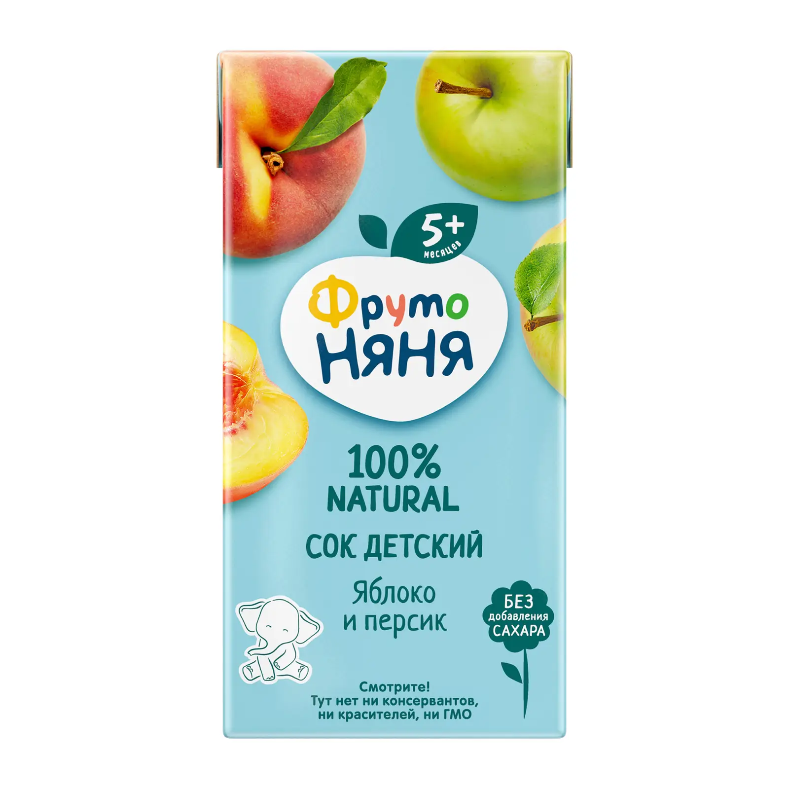 Изображение товара Сок Яблоко-персик с 5 месяцев Фрутоняня 200мл