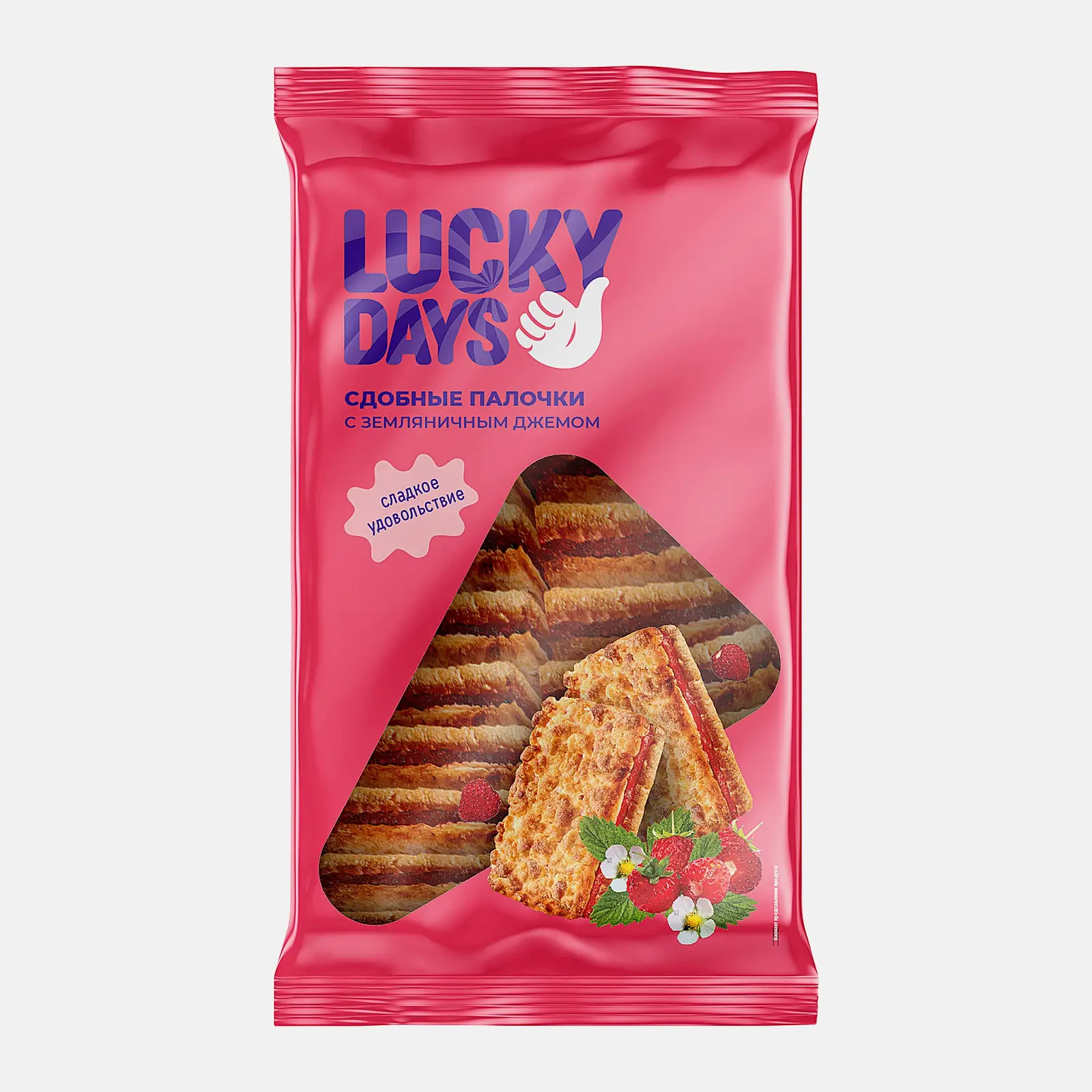 Изображение товара Сдобные палочки с земляничным джемом Lucky Days 370г