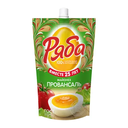 Изображение товара Майонез Ряба Провансаль 67% 350г