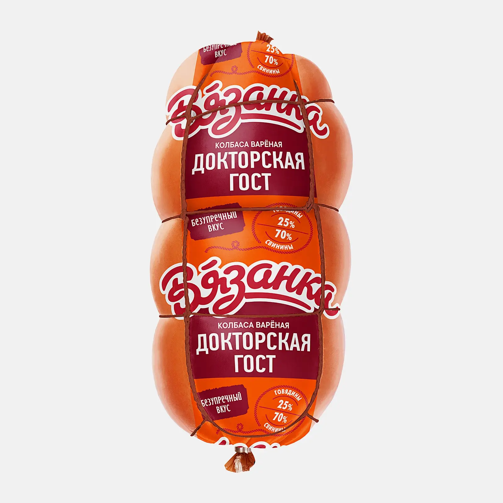 Изображение товара Колбаса Вязанка Докторская вареная 400г - Качественный мясной продукт
