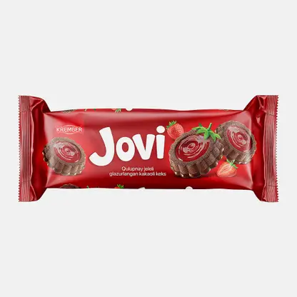 Кекс с клубничным желе в глазури Jovi 180г