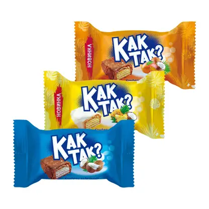 Изображение товара Вафельные конфеты Как Такassорти с разные вкусы 300 г