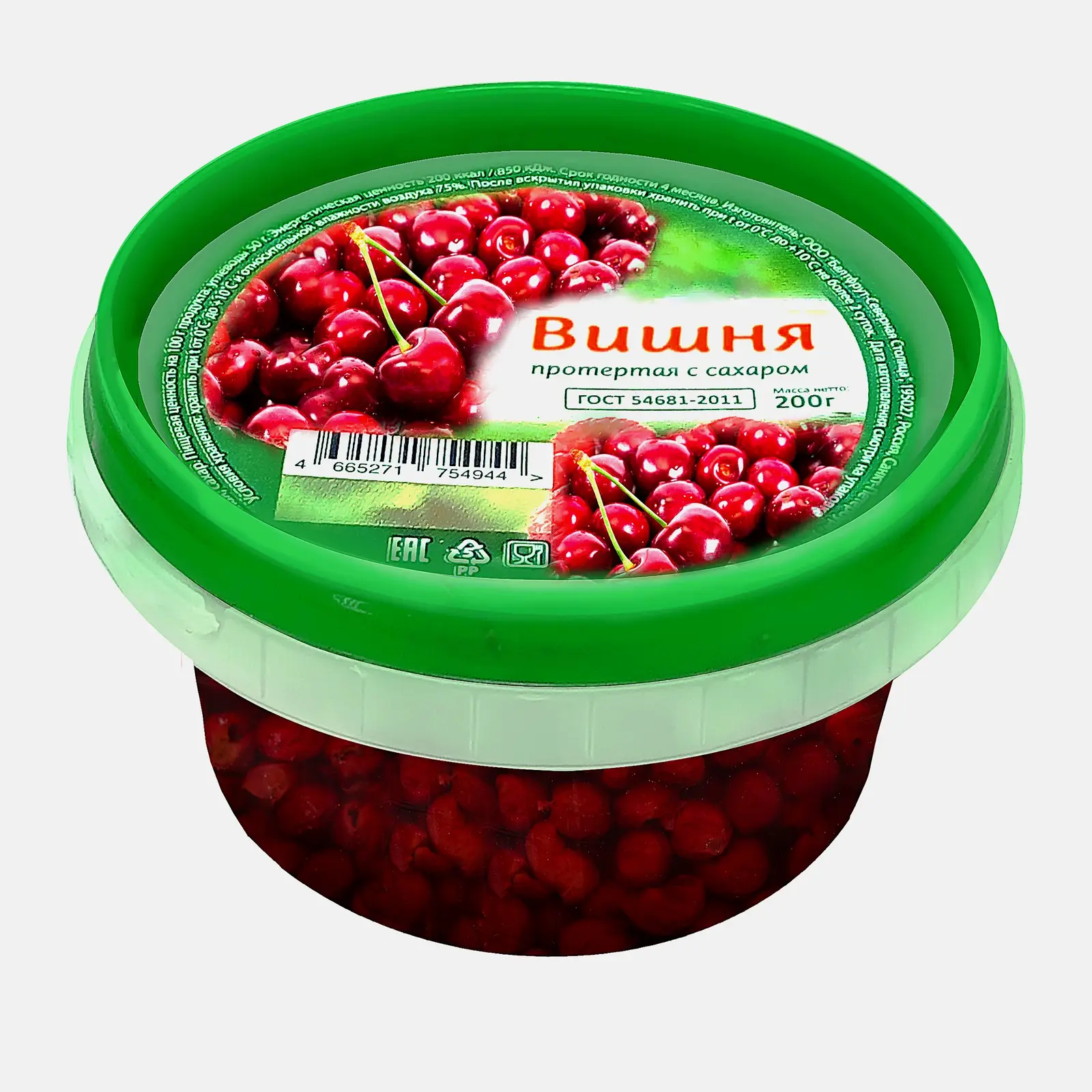 Вишня протертая с сахаром 200г