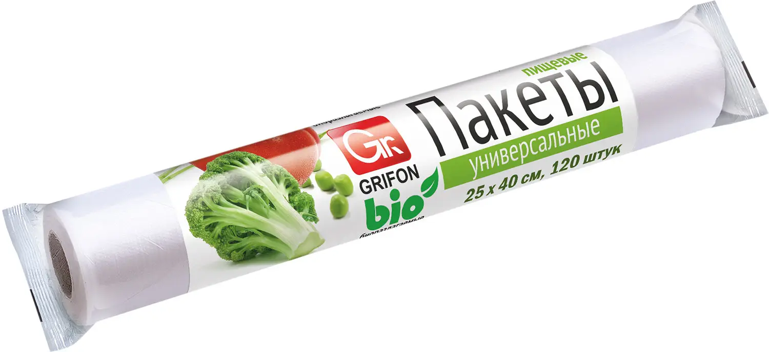 Изображение товара Пакеты для заморозки Grifon Bio 5л 120шт экологичные полиэтилен низкого давления